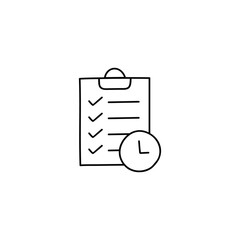 todo, tasks icon in flat black line style, isolated on white background 