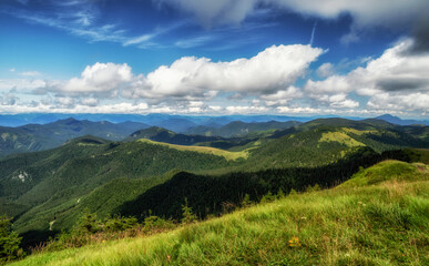 View from top of hill Rakytov in Great Fatra mountains, Slovakia
