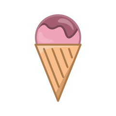 Ice cream icon. Flat pictogram for web. Line stroke. Simple symbol isolated on white background. Outline vector eps10