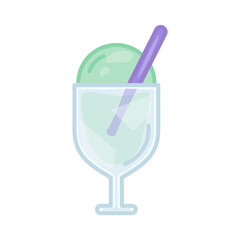 Ice cream icon. Flat pictogram for web. Line stroke. Simple symbol isolated on white background. Outline vector eps10