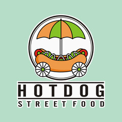 hotdog logo vector - street food culinary - business mascot brand