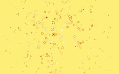 Light Orange vector background with bubbles.