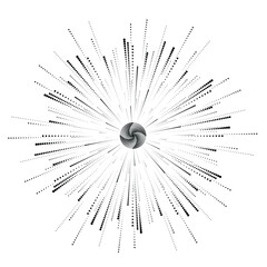 Obraz premium Radial speed Lines in Circle Form for comic books . Sun background . Vector Illustration . Starburst round Logo . Circular Design element . Abstract Geometric star rays . Sunburst . 