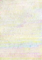 hand drawn background with the texture of colored multicolored pencil strokes. A painted sheet of white paper with a decorative pattern. An unusual ornament. Abstract design with strokes