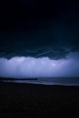 Thunderstorm on the sea coast