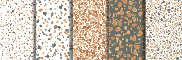 Gardinen Terrazzo seamless pattern . Repeat vector marble mosaic surface © kronalux