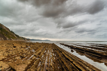 Flysch in basque country coast