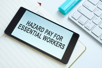 Info about Hazard pay for essential workers on the smartphone.