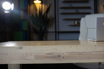 solid wood table in the office, solid oak, luxury office furniture