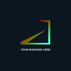 Letter A logo.Typographic icon.Lettering sign isolated on dark background.Alphabet initial.Modern, design, geometric, minimalist, tech style.Neon colors.	