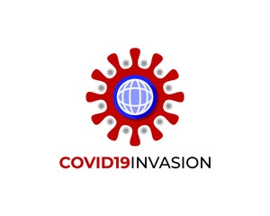 covid 19 22 virus shape invading world globe