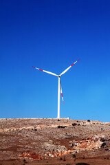 wind turbine in the wind