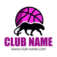 Logo panthère club basketball sport collectif