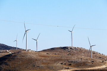 wind turbines in the mountains