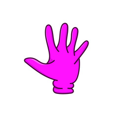 Pink hand gloves isolated illustration vector on white background. purple glove outline cartoon style