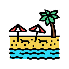 beach sandy resort color icon vector. beach sandy resort sign. isolated symbol illustration