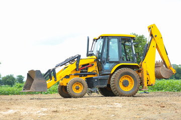 Heavy equipment vehicle at construction site.