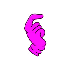 Pink hand gloves isolated illustration vector on white background. purple glove outline cartoon style