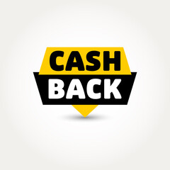 Cash back sign, icon, label. Vector illustration