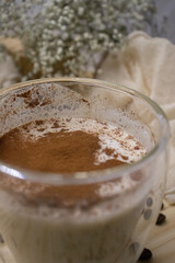 latte in glass