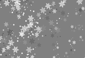 Light Gray vector layout with bright snowflakes.