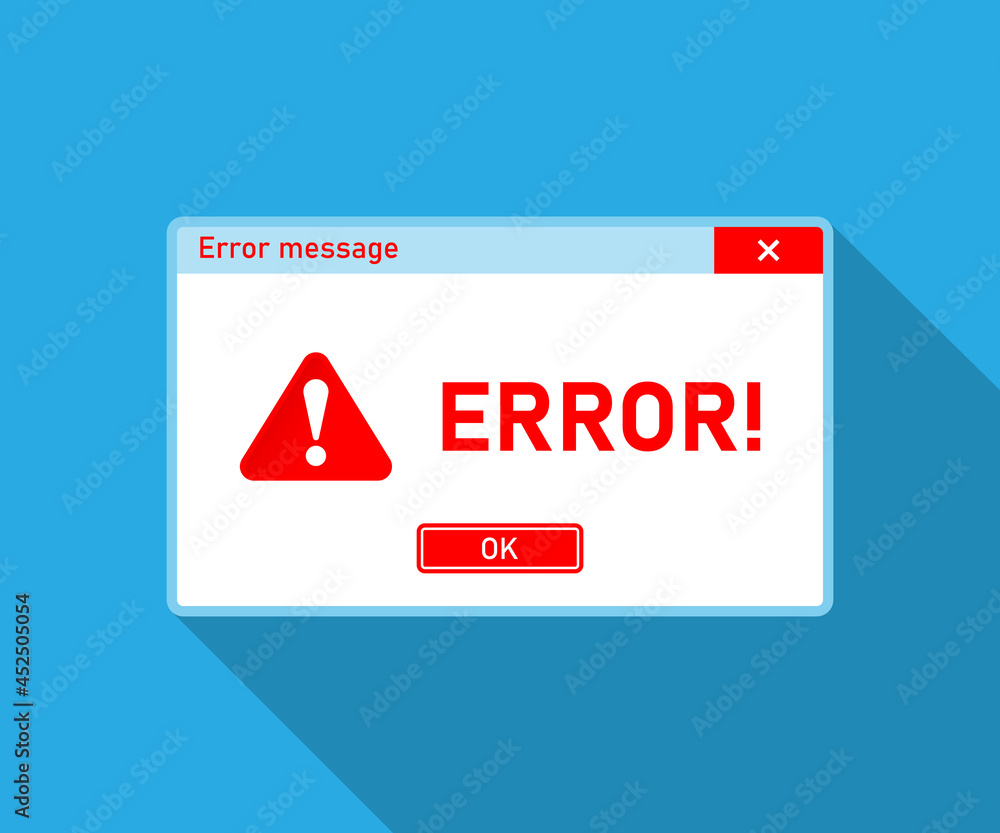 Poster window operating system error warning. illustration