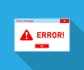 Window operating system error warning. Illustration