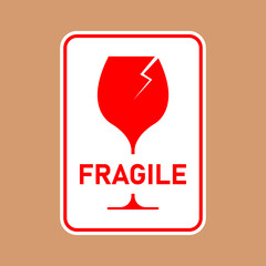 Fragile package icons set, handle with care logistics and delivery shipping labels. Fragile box, keep dry umbrella, cargo warning vector signs