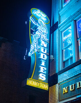 Nudies Bar on Nashville Broadway - NASHVILLE, TENNESSEE - JUNE 15, 2019