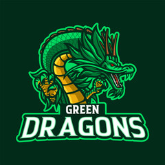 Green Dragon mascot logo design
