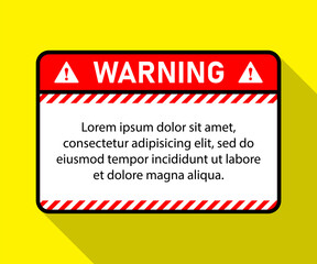Warning sign Blank warning sign. Vector illustration warning line striped rectangular