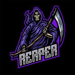 Skull Reaper mascot logo illustration