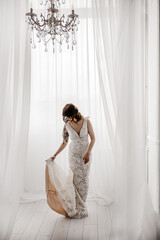 Fototapeta premium A girl in a white dress