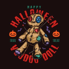 Halloween party colorful vintage label