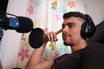 Professional gamer playing online games tournaments pc computer. Cyber Championship.