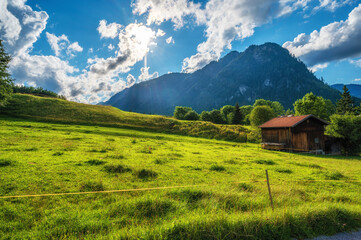 Wunderschöne Natur in den Alpen bei Pfronten in Bayern