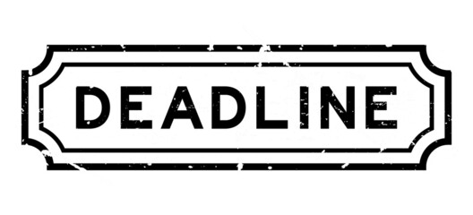 Grunge black deadline word rubber seal stamp on white background