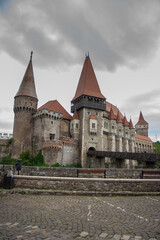 Fototapeta na wymiar ROMANIA , Corvin Castle, Hunyadi Castle or Hunedoara Castle, july 2021 , Transylvania,