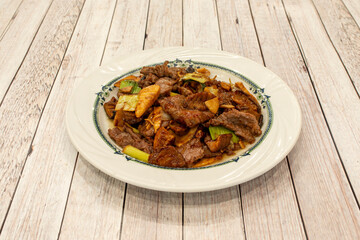 Popular European Chinese Restaurant Recipe for Beef Stew with Bamboo and Mushrooms