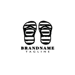 flip flop shoe logo icon design template vector