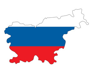 Obraz premium Slovenia Color flag map. Vector illustration of national symbol. Graphic design of patriotic element