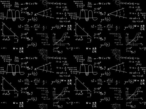 Hand drawn physic formulas Science knowledge education. Chem formula and physics , math formula and physics vector, white background, hand drawn line math formula and physics formula