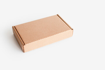 Closed corton box on white background
