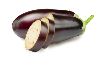 Lilac eggplant isolated on white