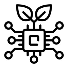 eco chip technology simple line icon
