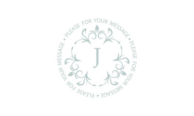 Elegant monogram design with letter J. Branded logo of restaurant, hotel, company, business.