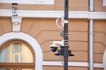  New  CCTV Camera surveillance In Bistrita,Romania 2021 ,august   ,Outdoor surveillance cameras on a pole
