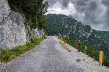 Mountain landscape with dirt road 