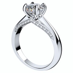 Diamond Engagement Ring, 3D Rendering