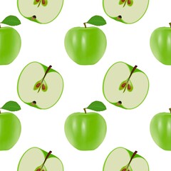 green apple pattern seamless illustration